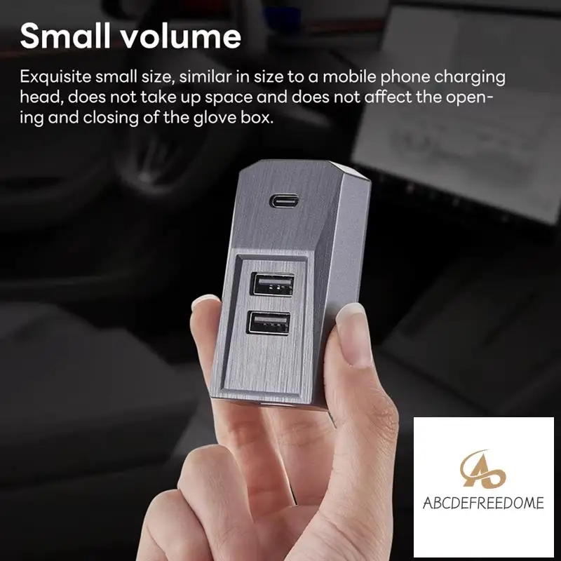 

Разветвитель порта Type-C, USB-концентратор Glovebox для Tesla New Model Y Juniper 2025 Model 3, док-станция для запуска данных Highland