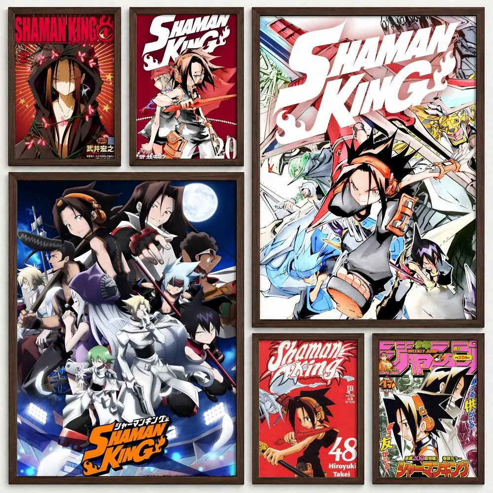 Anime Shaman King Poster Self‑Adhesive Waterproof PP Poster Coffee House Bar Wall Art Sticker Room Home Decor