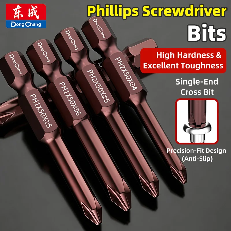 Phillips Magnetic Screwdriver Bits S2 Alloy Steel 1/4 Hex Shank PH00 PH0 PH1 PH2 Slotted Anti Rust Durable Power Tool Bits