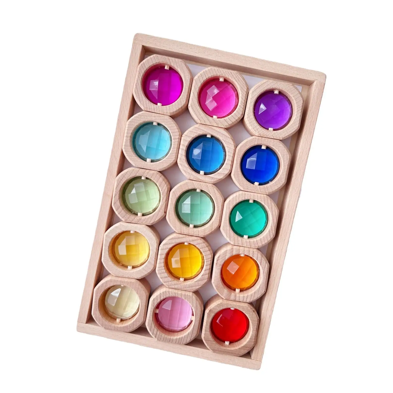 Regenboogbouwstenen stapelblokken voor kinderen jongens meisjes 3-6 jaar oud