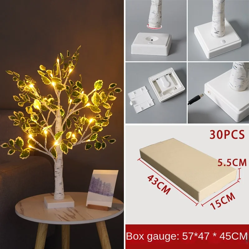 LED simulazione albero di betulla lampada decorazione della casa per interni lampada scena festa di natale Layout albero luminoso