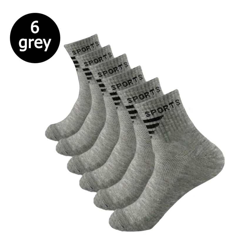 6/12 pares de meias esportivas masculinas respirável carta moda alta elasticidade meados tubo meias toalha verão correndo esportes