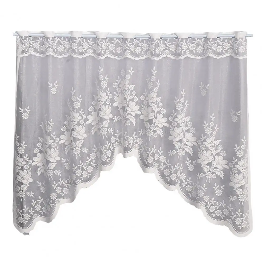 Home Decor Window Treatment Rustic Farmhouse Window Valance Floral Rod Pocket Curtain Swag Light Filtering Kitchen Room Valance