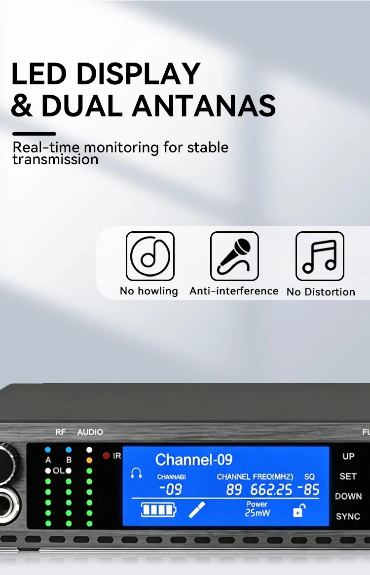 Paulkitson AD4G Drahtloses Mikrofonsystem Ksm11uhf Professionelles Einkanal-Monitor-Mikrofon für Karaoke-Auftritte – Detail 3