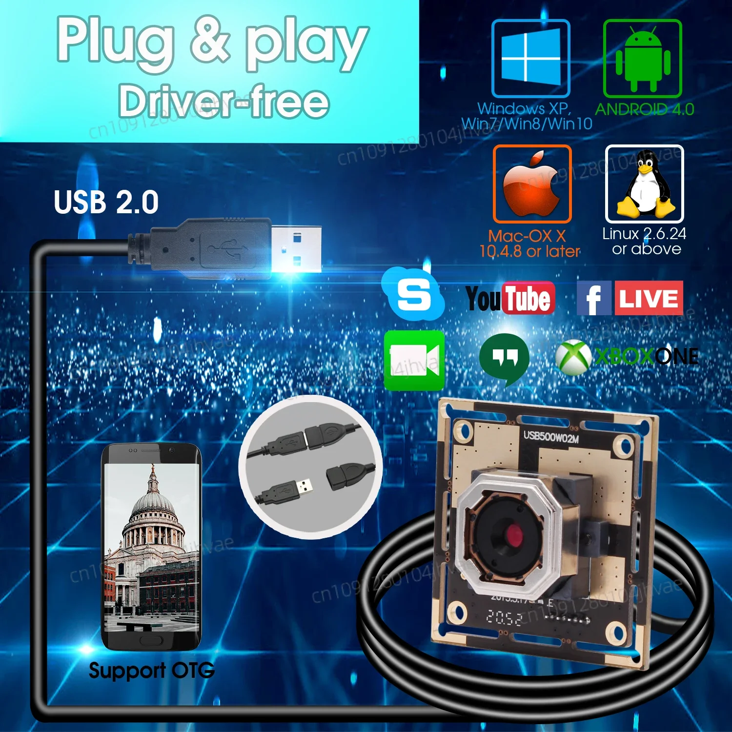 NIEUWE ELP 5mp Autofocus Cmos Sensor OV 5640 Mini USB Board Camera Module voor Telescoop Endoscoop, microscoop met 30 Graden Lens