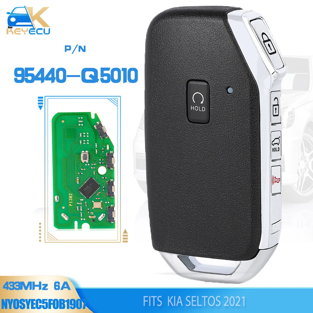 KEYECU P/N: 95440-Q5010, NYOSYEC5FOB1907 433MHz 6A Smart Remtoe Key Fob para Kia Seltos 2021