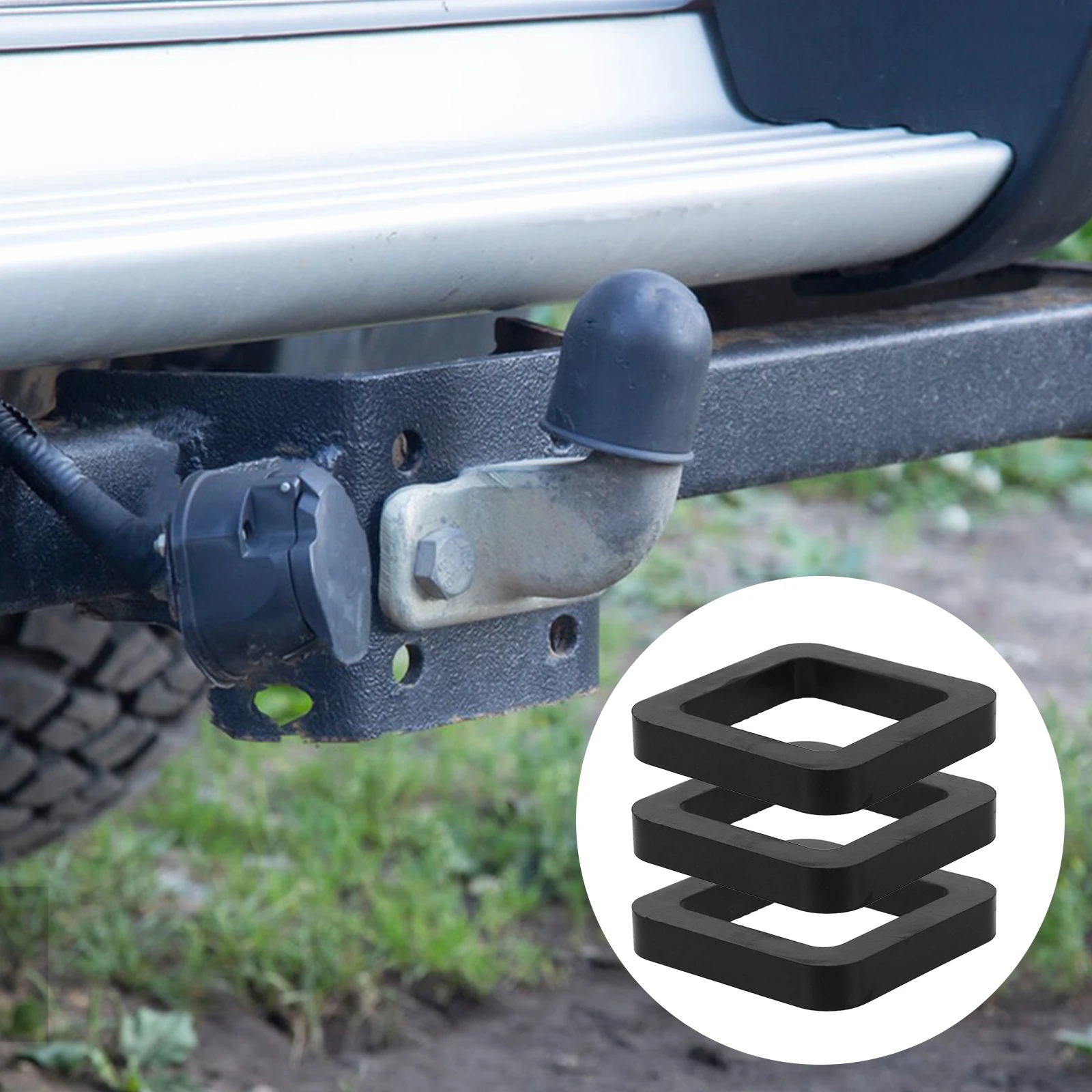 

3 Pcs Trailer Hook Silence Pad Hitch Receiver Noise Dampener Rattling Absorbing Buffer Anti-rattle Sound Reduce Rubber Truck