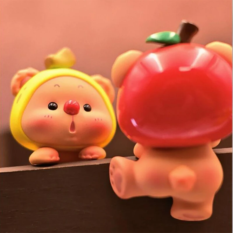 Novo oyo urso filhote de frutas hippers mini série caixa cega artesanal na moda ornamento anime figuras brinquedos bonito dos desenhos animados caixa surpresa presentes