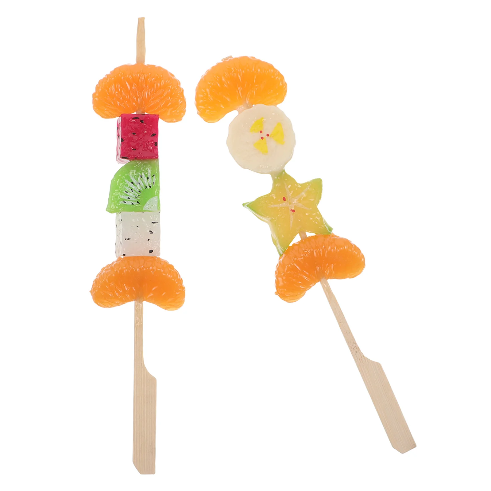 

2Pcs Artificial Fruit Skewers Faux Candied Fruit Kabob Decorative Food Props Simulation Food Display Kitchen Party Table