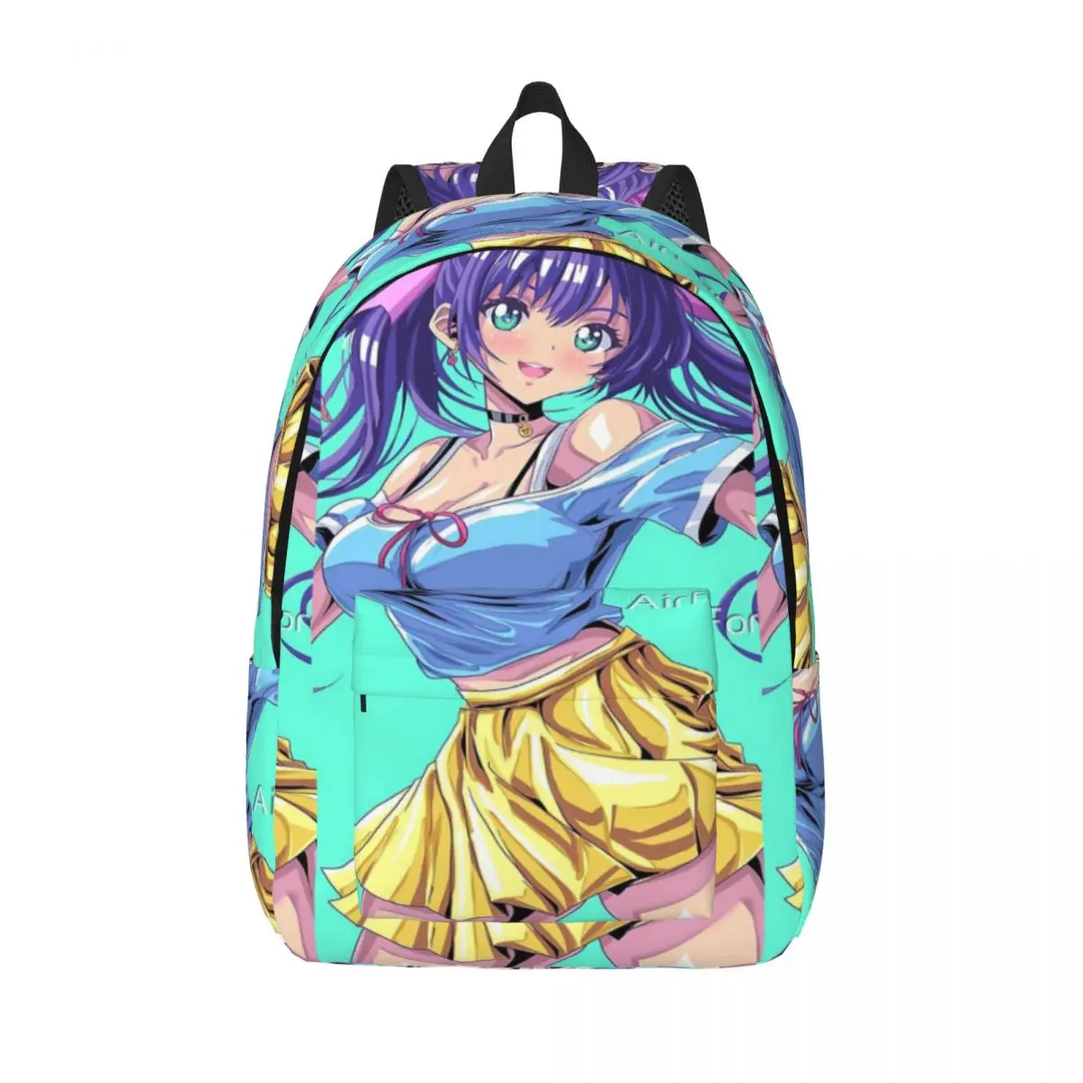 

Cheerful Anime Girl Dancing Cute Double Ponytail Character Simple and Stylish Backpack Canvas Backpack Travel backpack