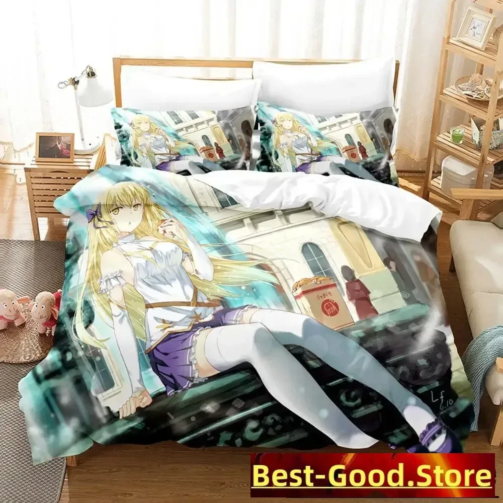 New Is It Wrong to Try to Pick Up Girls in a Dungeon IV Part Bedding Set Anime three-piece set Adult Kid Bedroom Duvetcover Sets