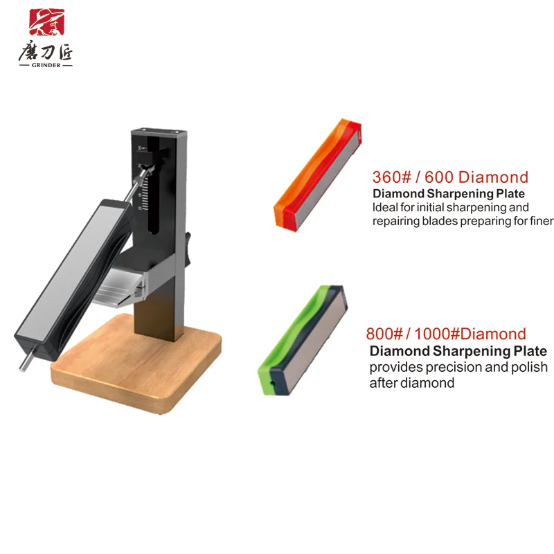 TAIDEA Fixed Professional Knife Sharpener with Diamond Set 360#& 600#& 800#& 1000#& and Precision Angle Guide 10° ~ 30°
