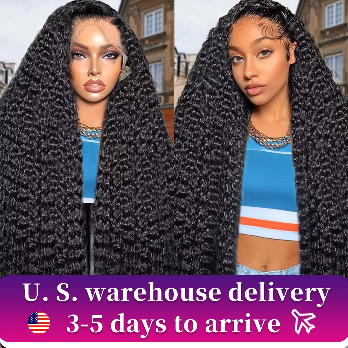 40inch Water Wave Curly Lace Frontal Wigs 13x4 13x6 HD Deep Wave Lace Frontal Wig 360 Full Human Hair Wigs For Women On Sale