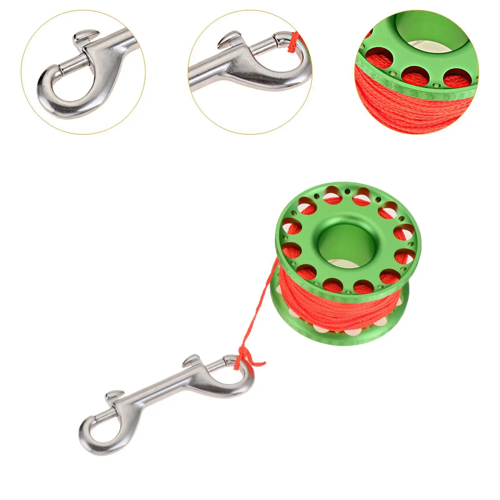 Gulungan selam Scuba, Reel selam Scuba, gulungan pancing Wreck Finger Cave Spool untuk Snorkeling