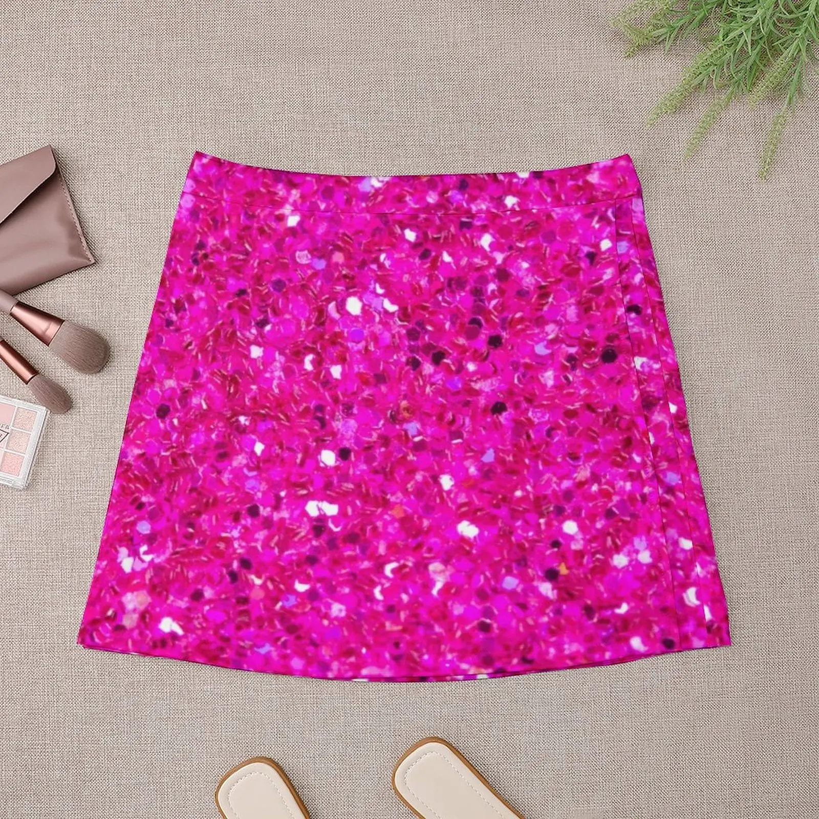 Fuchsia Pink Glitter Mini Skirt skirts for woman Korean skirts womens skirts Woman skirts