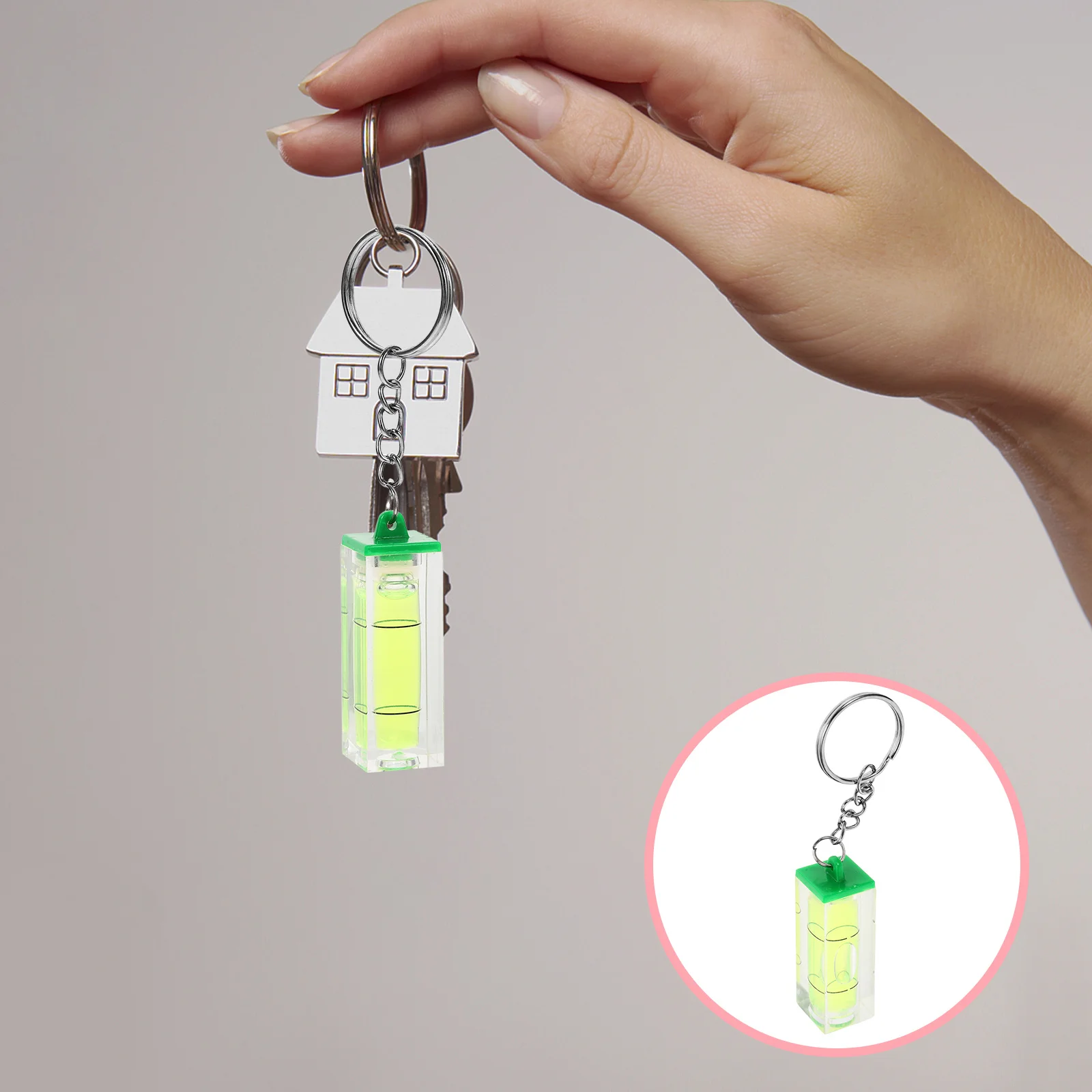 Spirit Level Keychain Small Bubble Level Pocket Precision Tool For Car Keys Wallet Chain Men Women Bag Decor Ornament