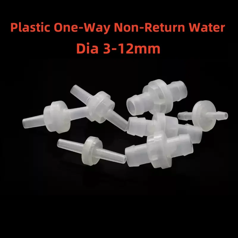 Plastic One-Way Non-Return Water Dia 3-12mm One-Way Pagoda Inline Non-Return Gas Liquid Water Fluid Stopper With/Without Barbs