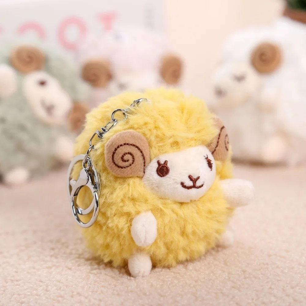 Mini Size Sheep Pendant Cartoon Anime Style Soft Fluffy Texture Lamb Keychain Material Keychain Attachment Mini Sheep