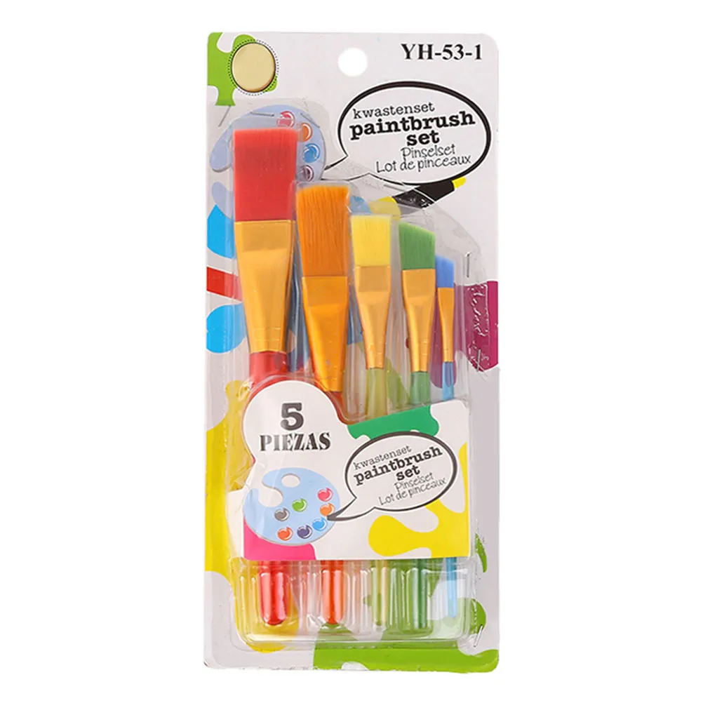 5Pcs Painting Brush Set Professional Art Brushes for Acrylic Oil Watercolor Gouache Pottery Craft Beginner Painting
