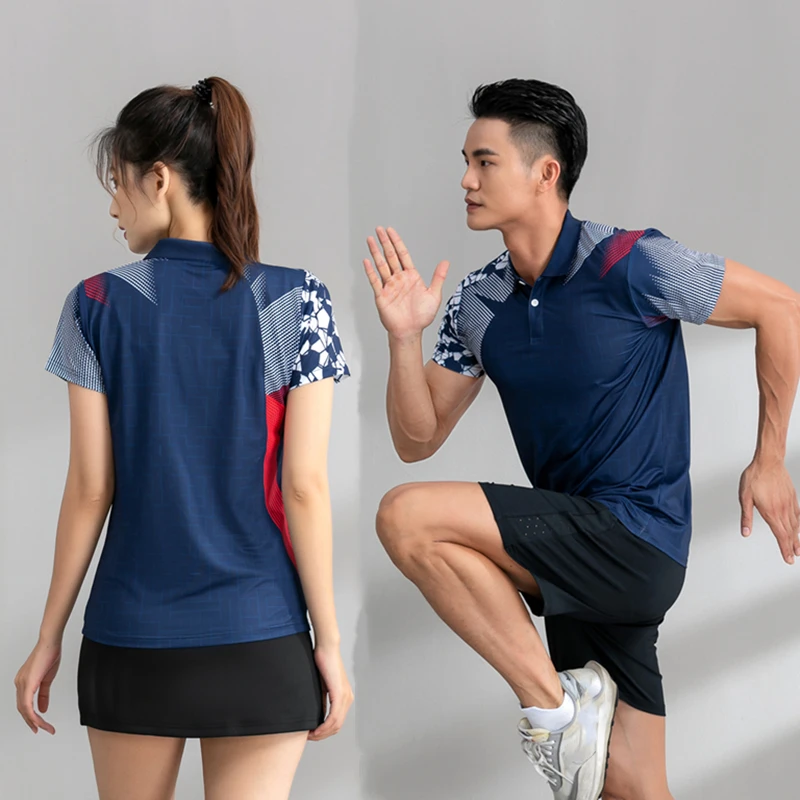 High End Tennis Shirts Women Men Badminton Uniforms Turndown Collar Table Tennis Shirt Shorts Skorts Training Polo Sports Skirts