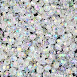 200-50pcs 6/8/10mm Acrylic AB Color Faceted Oval Spacer Loose Beads For Jewelry Making DIY Bracelets Necklaces Craft Supplies