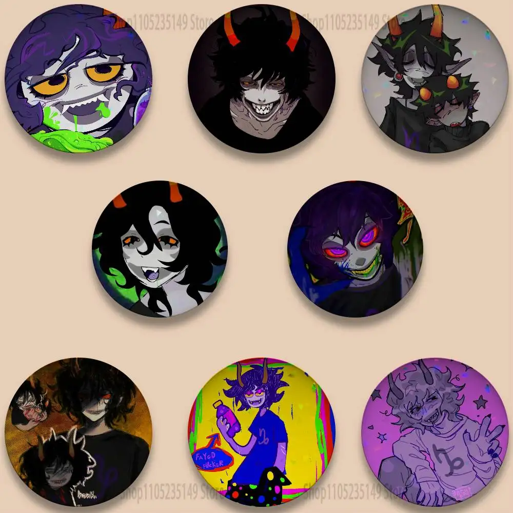 Gamzee Makara 58mm Tinplate Coin Badges Personalized Handmade Round Brooches Photo Text Graphic Pins Accessory Gift for Friend