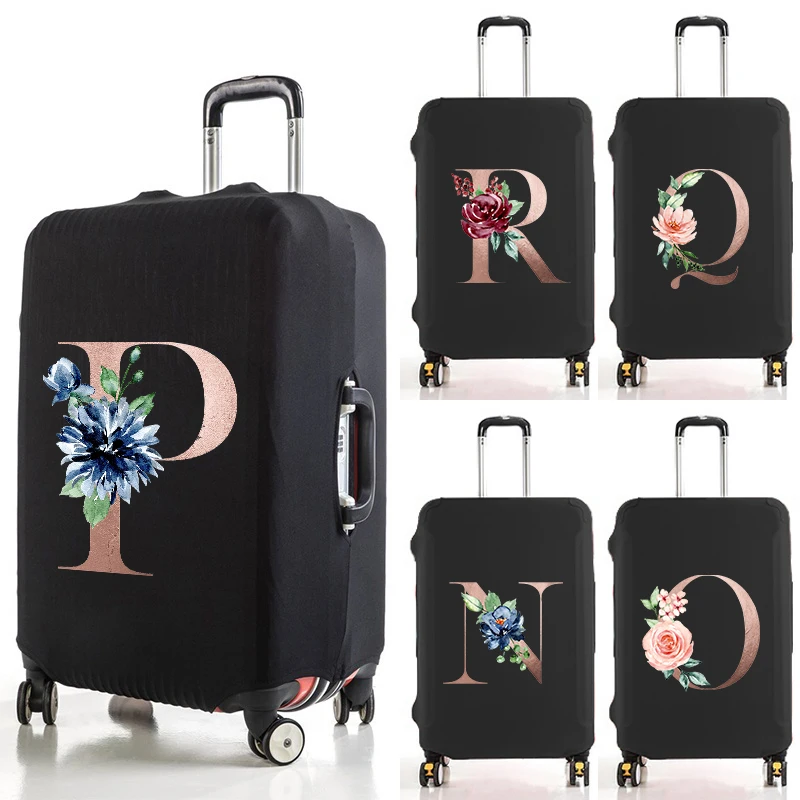 

Gold Watercolor Letters Suitcase Cover Protector Dust-proof Scratch Resistant Luggage Cover Apply To 18''-32'' Suitcase