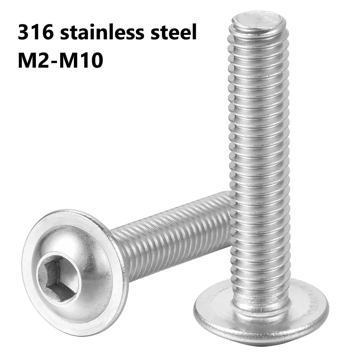 1~50Pcs 304 Stainless Steel Flanged Hex Socket Button Head Screws M2 M2.5 M3 M4 M5 M6 M8 M10 Furniture Machinery Fasteners