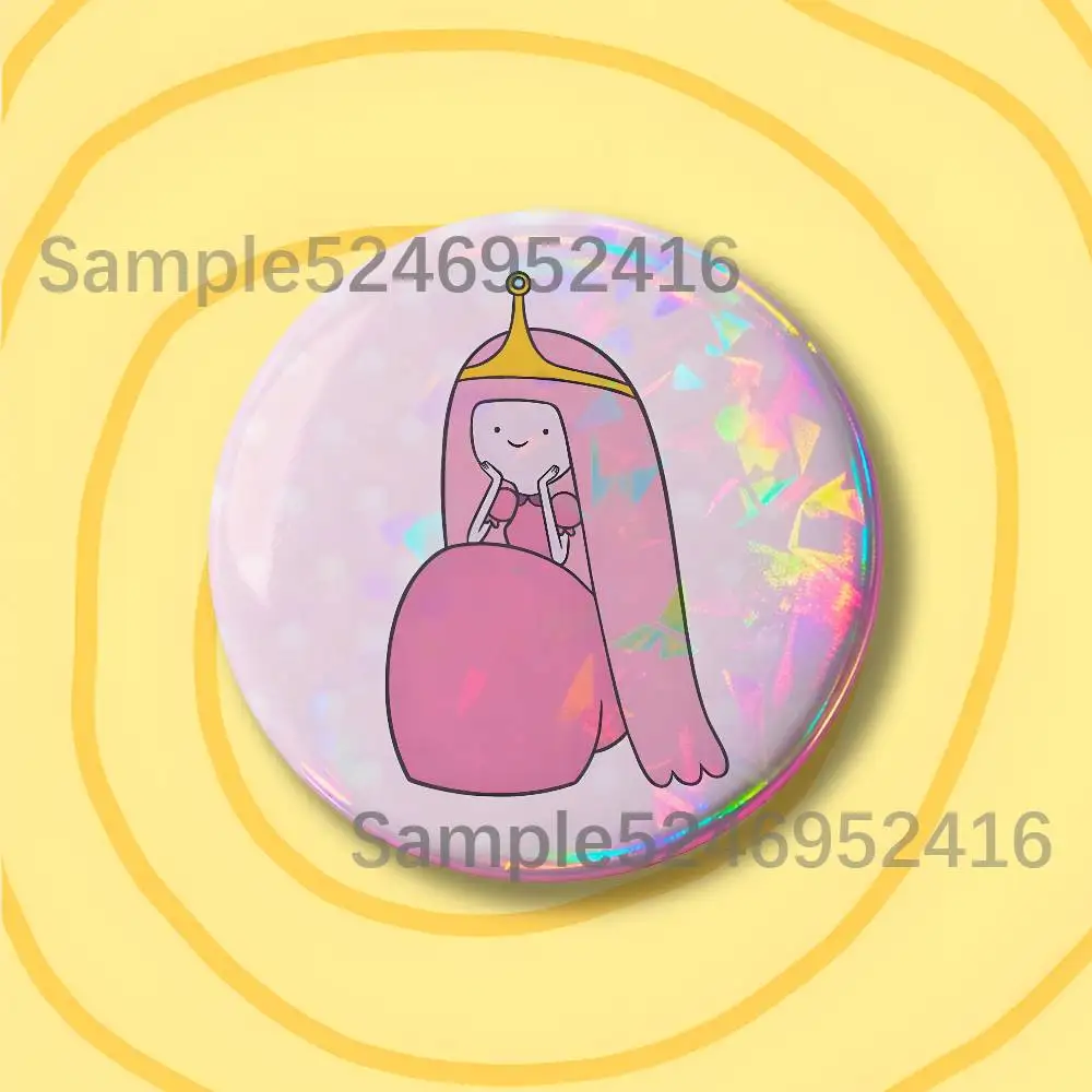B-Bubblegum-es Pink Princess-es Round Button Pins Badge Creative Brooches Backpack Clothes Decoration Fashion Jewelry Gifts view 5