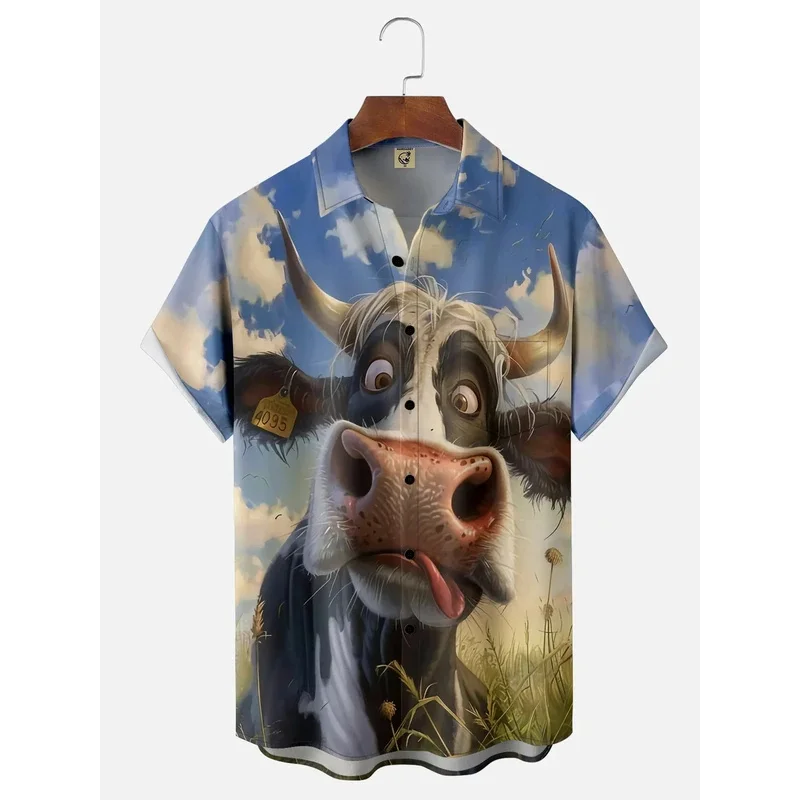 Cartoon Animal Graphic Men'S Funny Shirt 3D Print Quick Dry Short-Sleeved Tops Summer Casual Men'S Clothes Street Fashion Shirts