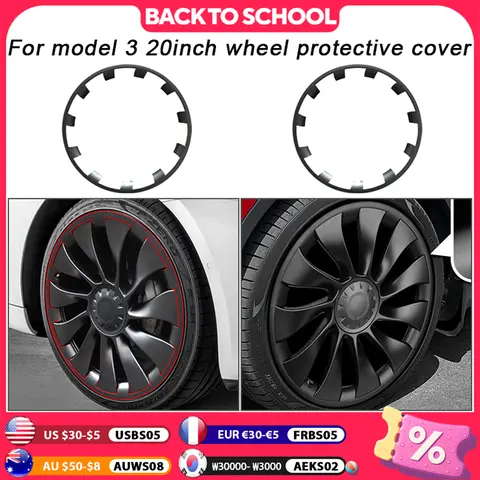 테슬라 모델 3 액세서리에 대 한 4PCS 자동차 20 인치 차량 휠 림 가장자리 보호기 링 타이어 가드 스트립 2020-2023 휠 허브 커버