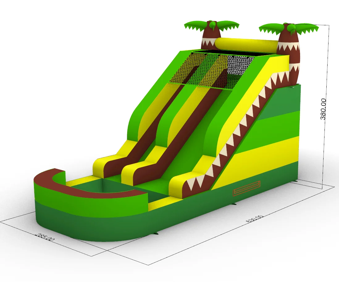Outdoor Backyard Jumping Large Waterslide PVC Palm Tree Inflatable Water Slide for Adults Kids