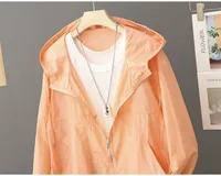 2025 Summer New Fashionable and Casual Women's Hooded Zipper Sunscreen Clothing Outdoor UV resistant Thin Hiking Jacket