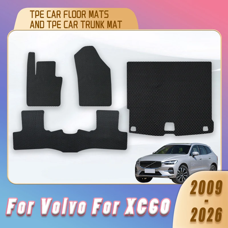 

TPE Car Floor Mats Trunk Carpets For Volvo XC60 2026 2025 2024 2023 2022 2021 - 2016 2015 2014 2013 2012 2011 2010 2009 Interior
