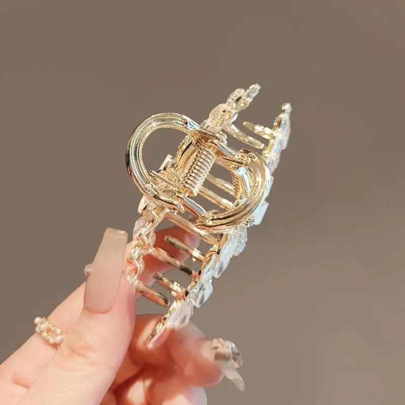 أزياء أنيقة رائعة حجر الراين زهرة مشبك شعر الكورية الحلو القرش مقاطع دبوس الشعر الإناث إكسسوارات الشعر لهدايا فتاة