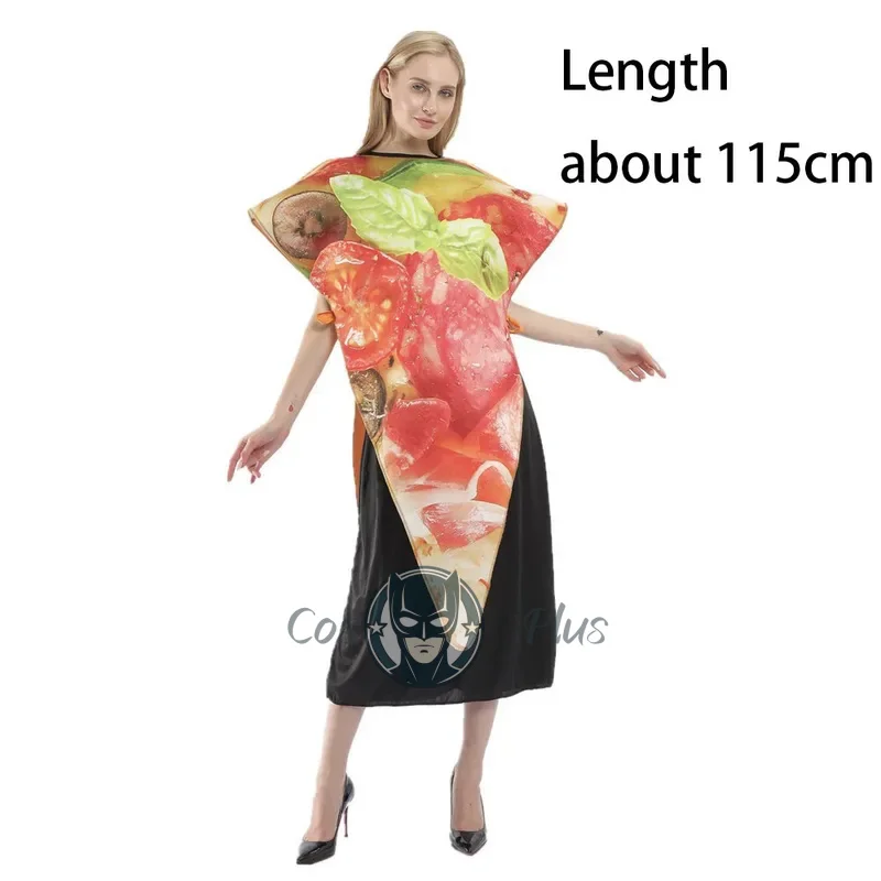 الكبار مضحك البيتزا زي حفلة الهالوين الغذاء تأثيري بذلة ملابس كرنفال عيد الفصح بوريم فستان بتصميم حالم حجم واحد #3