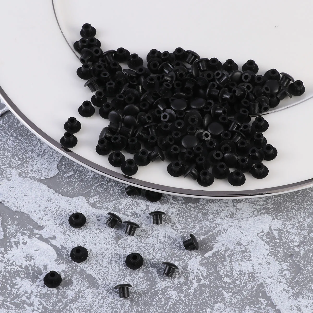 100 pezzi 5 mm coprivite tappi cerniera decorativi per porte dell'armadio mobili per finestre coperture per bulloni in plastica nera piastra cerniera