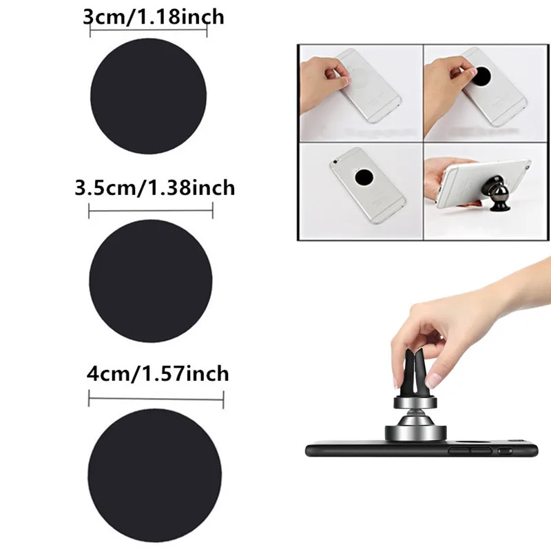 

5pcs 30mm 35mm 40mm 50mm 60mm Magnetic Metal Plate For Car Phone Holder Iron Sheet Disk Sticker For mobile phone and other smart