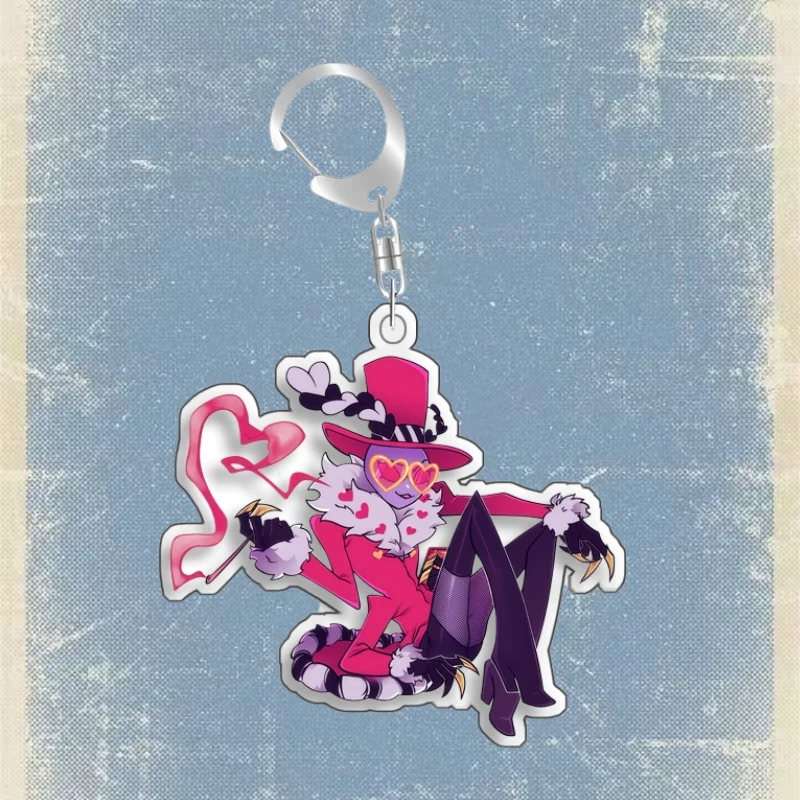 Hazbin Hotel Alastor Vox Angel Dust Niffty Homemade Acrylic Keychain Pendant Bag Charms Game Anime Collection Toy Gift 5cm