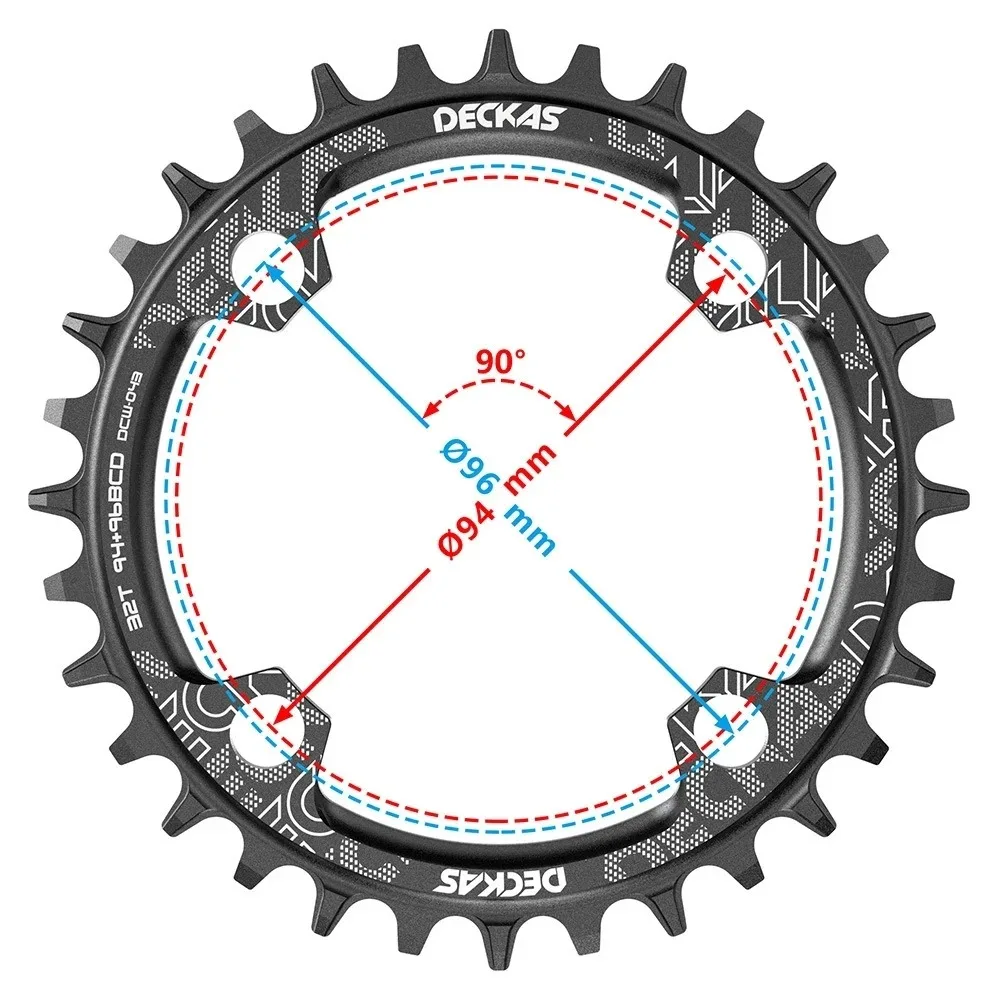 DECKAS 96BCD symmetrical bicycle 40T 42T 44T MTB bike Chainring Crown for Alivio MT300 M2000 M3000 M4000 M4050 GX NX