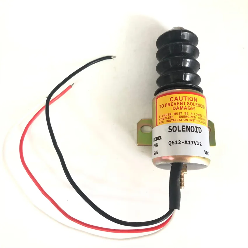 Q612-A17V12 Stop Solenoid Valve 12V Fits Excavator Diesel Engine Parts