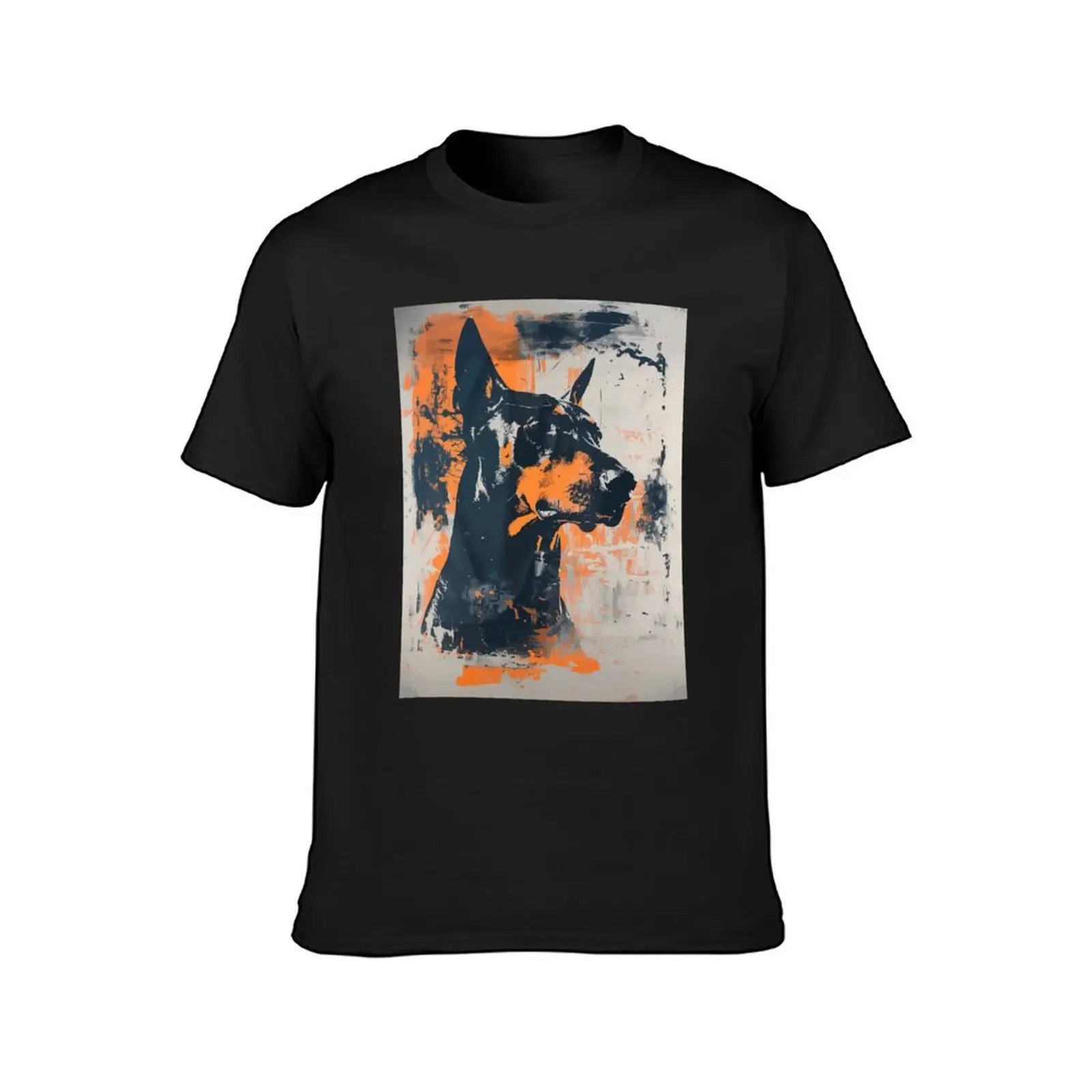 Dobermann grunge portrait T-Shirt customs customs design your own graphics korean fashion tshirts for men