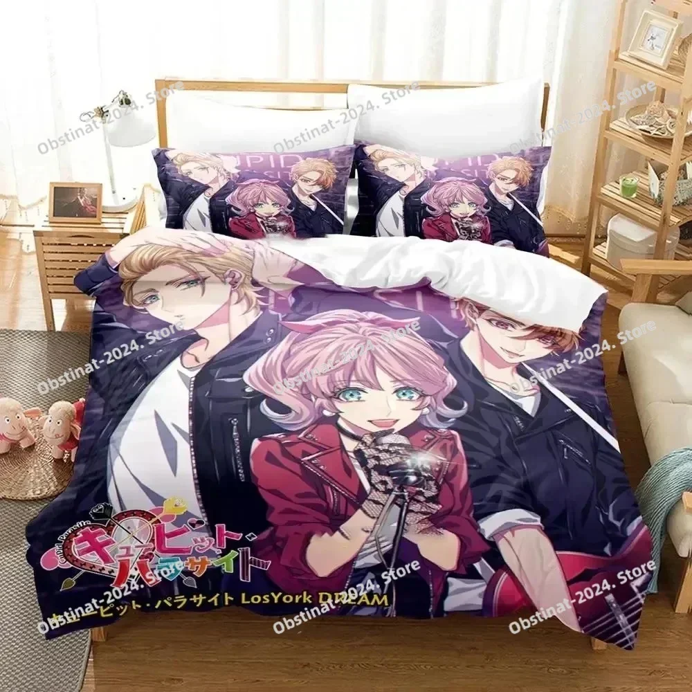 Anime Game Cupid Parasite Bedding Set Printed single Comforter Quilt Bed Cover Duvet Cover Pillow Case 3 Pieces Kids Adult Size