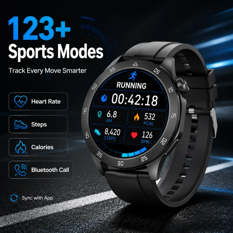 

GEJIAN New 1.45" AMOLED Screen Sports Smart Watch For Men With Heart Rate Health BT Call Monitoring IP67 Waterproof Smartwatch