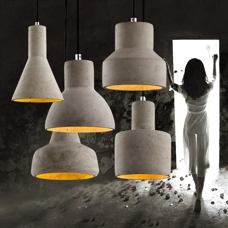 TechHPVintage Art Deco Cement Lamp 220V E27 Rustic Light For Restaurant Living Room Bedroom Kitchen