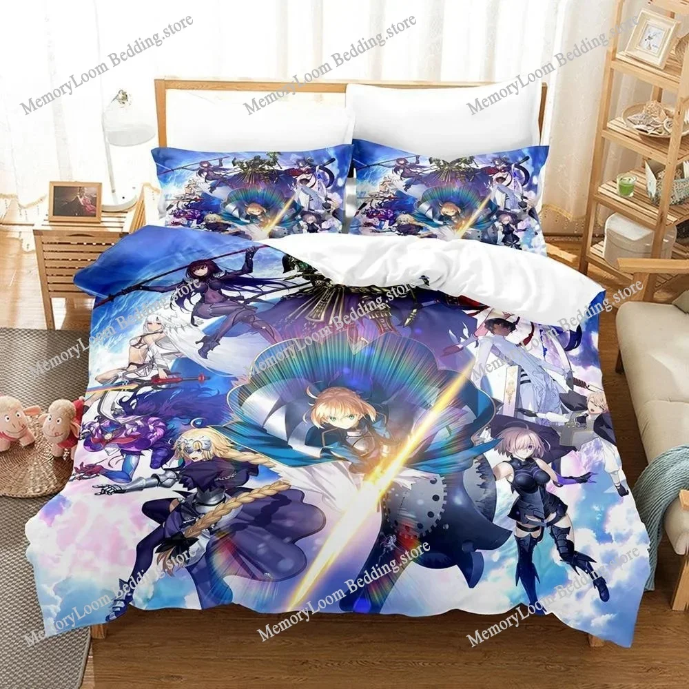 3D Print Anime Bed Sheet Fate Grand Order Bedding Set Single Twin Full Queen King Size Bed Set Adult Kid Bedroom Duvetcover Sets