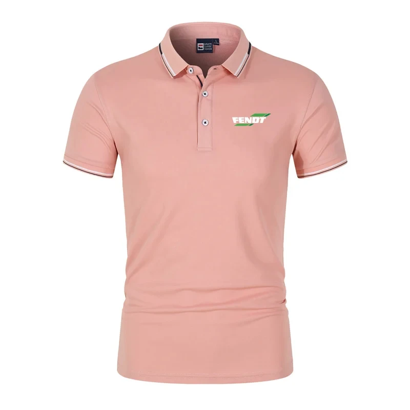 Camisa polo casual de manga curta masculina, roupa de rua elegante, trator Fendt, 4XL