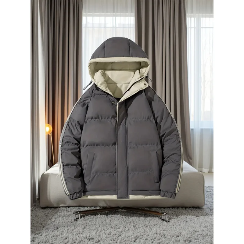 

Зимняя модная утолщенная студенческая куртка-пуховик с капюшоном, мужская зимняя новая утолщенная теплая пуховая куртка
