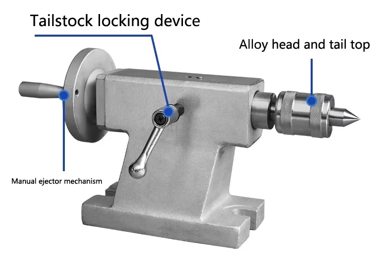 MT2, center height: 110mm, 125mm, CNC manual tailstock, replaceable ejector