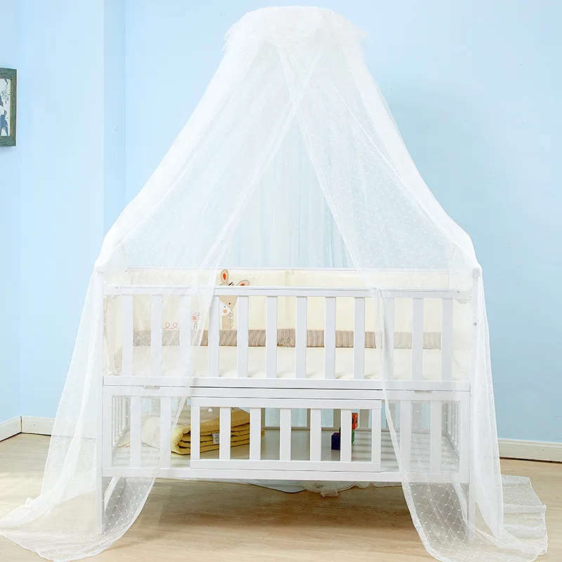 Baby Mosquito Net Toddler Bed Crib Dome Canopy Netting with Stand Bedroom Decor Washable